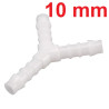 Raccord en Y Plastique Blanc pour Durite Ø 10 mm