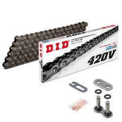 Chaîne Renforcée DID 420V Noir/Noir 98 Maillons - Attache Rapide RJ