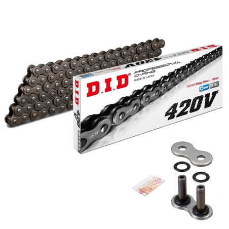 Chaîne Renforcée DID 420V Noir/Noir 116 Maillons - Attache à Riveter ZJ
