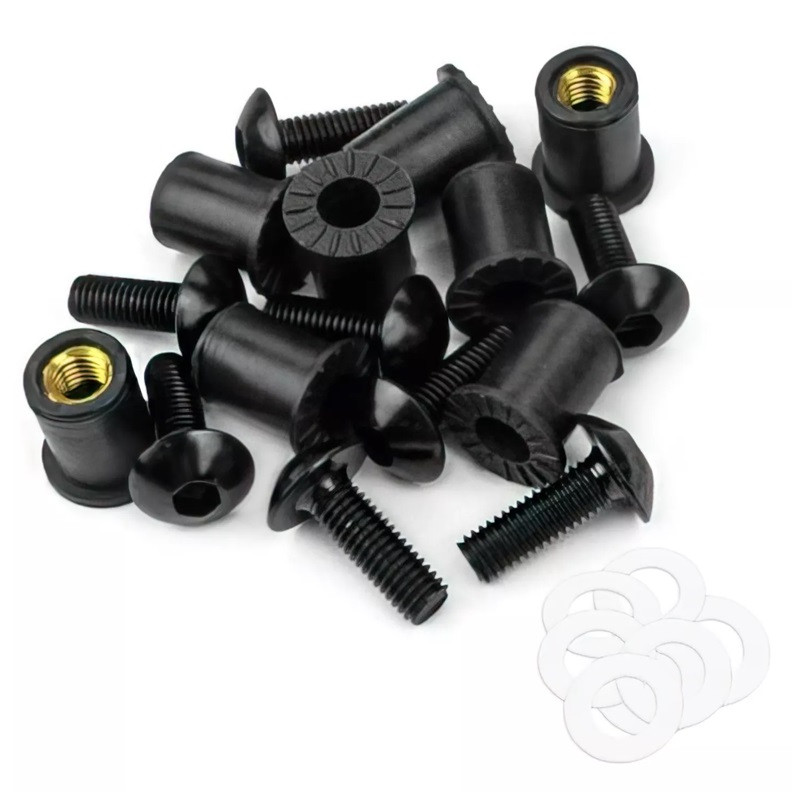Kit Visserie pour Bulle Moto M5 x 16 Noir