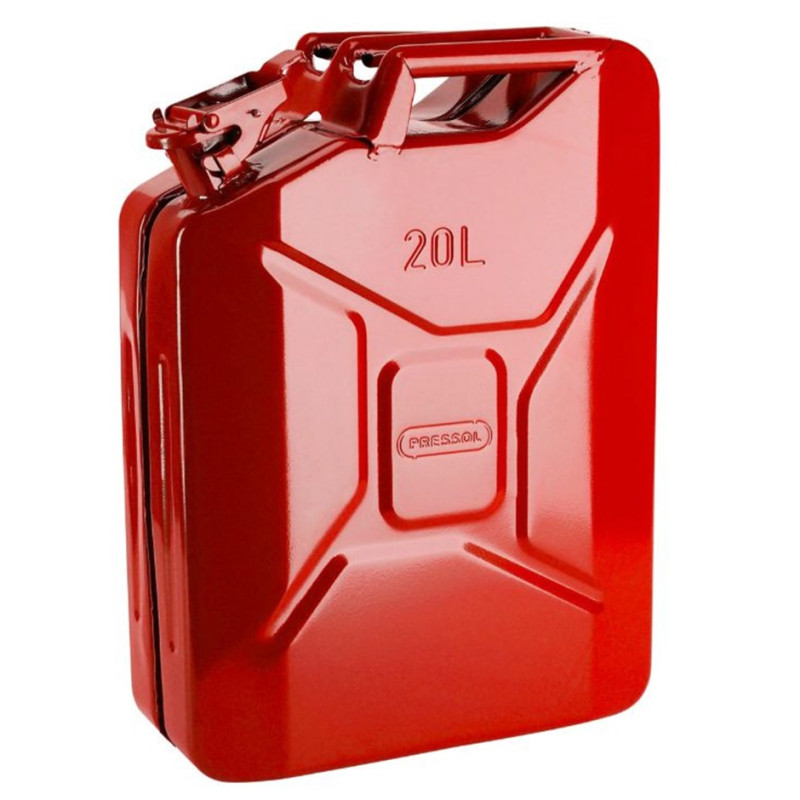 Jerrican Essence en Métal Type US Rouge Pressol 20 Litres