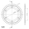Couronne Acier Supersprox 42 Dents Pas 520 pour KTM Adventure 640 LC4 - Supermoto 640 LC4
