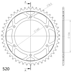 Couronne Acier Supersprox 47 Dents Pas 520 pour Aprilia Pegaso 650 / BMW F650 - G650