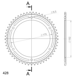 Couronne Acier Supersprox 53 Dents Pas 428 pour Yamaha TDR 125 / WR 125