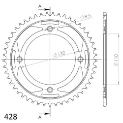 Couronne Acier Supersprox 49 Dents Pas 428 pour KTM SX 85 / Husqvarna TC 85 / Gas Gas MC 85