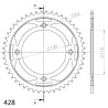 Couronne Acier Supersprox 49 Dents Pas 428 pour KTM SX 85 / Husqvarna TC 85 / Gas Gas MC 85