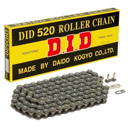 Chaîne DID 520 Noir/Noir 48 Maillons - Attache Rapide RJ