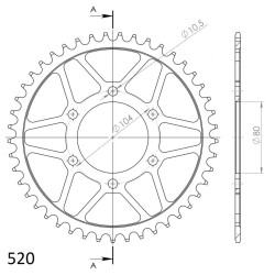 Couronne Acier Supersprox 45 Dents Pas 520 pour Kawasaki 400 ZXR / Z800