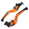 Levier de Frein et d'Embrayage Moto Réglable, Repliable Avoc Orange Noir Anodisé pour KTM 125 Duke