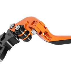 Levier de Frein et d'Embrayage Moto Réglable, Repliable Avoc Orange Noir Anodisé pour KTM 125 Duke