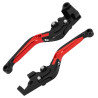 Levier de Frein et d'Embrayage Moto Réglable, Repliable Avoc Rouge Noir Anodisé pour Yamaha 700 MT-07