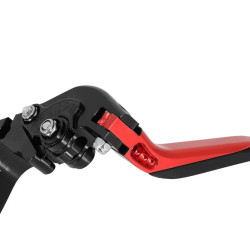 Levier de Frein et d'Embrayage Moto Réglable, Repliable Avoc Rouge Noir Anodisé pour Yamaha 700 MT-07