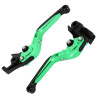 Levier de Frein et d'Embrayage Moto Réglable, Repliable Avoc Vert Anodisé pour Kawasaki Z900 / Z650
