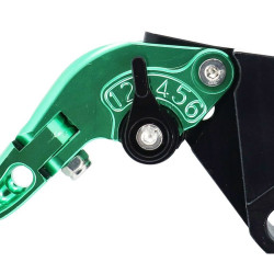 Levier de Frein et d'Embrayage Moto Réglable, Repliable Avoc Vert Anodisé pour Kawasaki Z900 / Z650