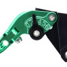 Levier de Frein et d'Embrayage Moto Réglable, Repliable Avoc Vert Anodisé pour Kawasaki Z900 / Z650