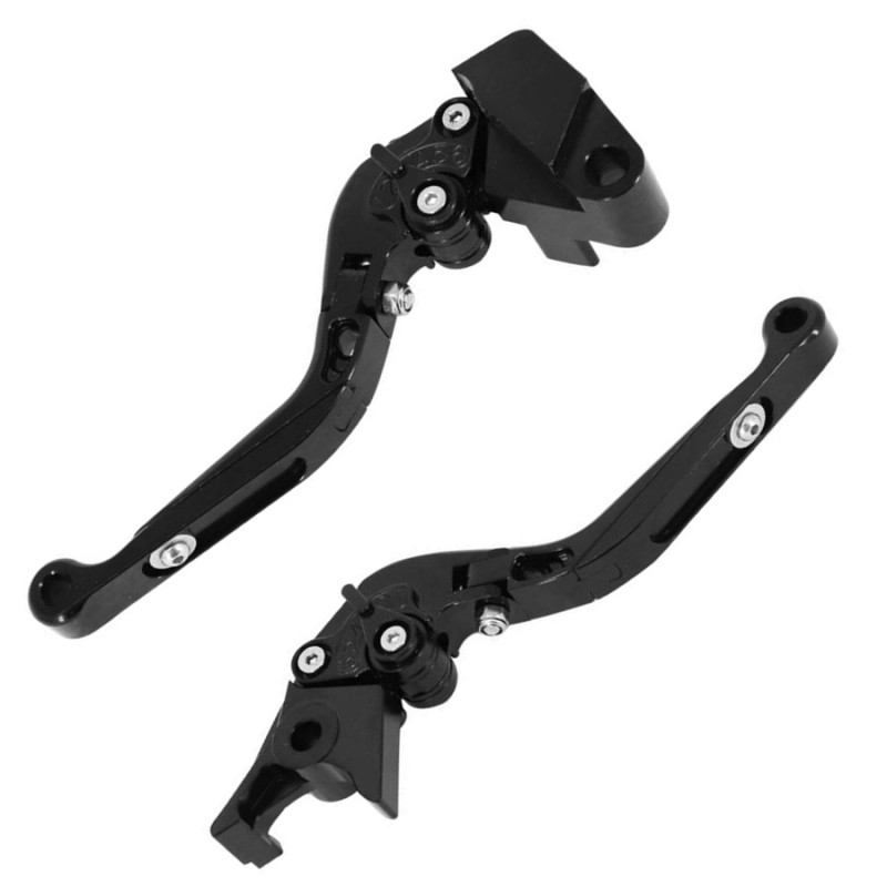 Levier de Frein et d'Embrayage Moto Réglable, Repliable Avoc Noir Anodisé pour Kawasaki Z900 / Z650