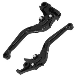 Levier de Frein et d'Embrayage Moto Réglable, Repliable Avoc Noir Anodisé pour Kawasaki Z900 / Z650
