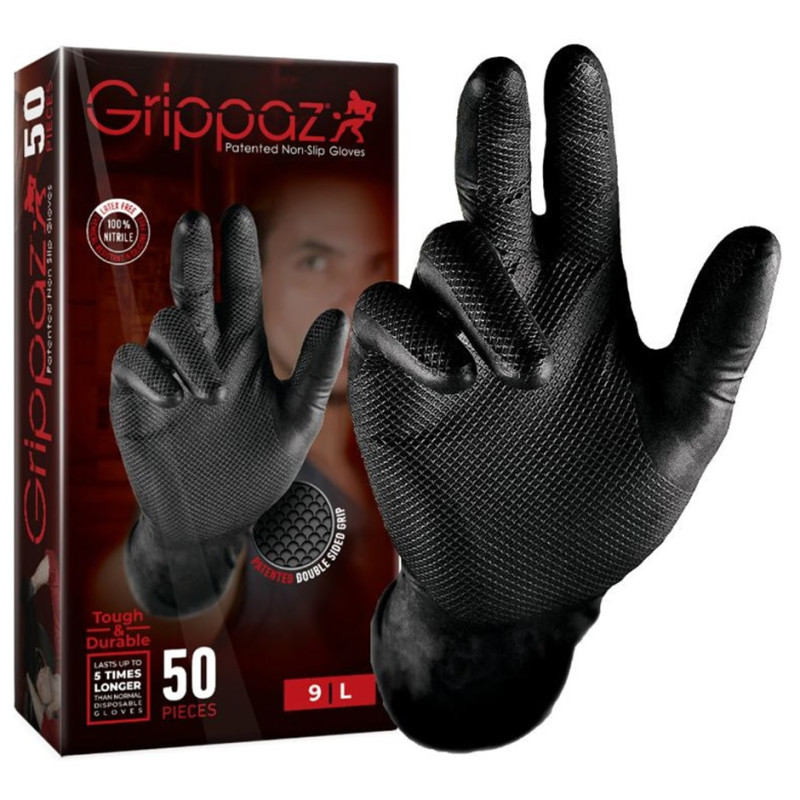 Boîte de 50 Gants d'Atelier Nitrile Noir Grippaz