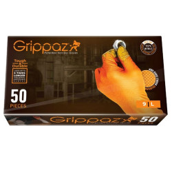 Boîte de 50 Gants d'Atelier Nitrile Orange Grippaz