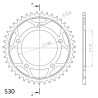 Couronne Acier Supersprox 43 Dents Pas 530 pour Honda CBR 600 F / CB 900 F Hornet / CBF 1000 / CB 1100