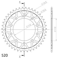 Couronne Acier Supersprox 43 Dents Pas 520 pour Honda NC 700 / NC 750