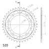 Couronne Acier Supersprox 38 Dents Pas 520 pour Honda X-ADV 750 / Forza 750
