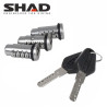 Kit de 3 Serrures Barillets pour Valise ou Top Case Shad Terra
