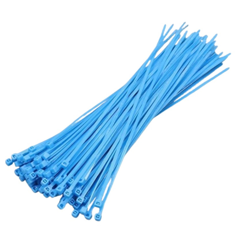 Collier de Serrage Rilsan 2.5 x 200 mm Bleu Fluo - 100 Pièces