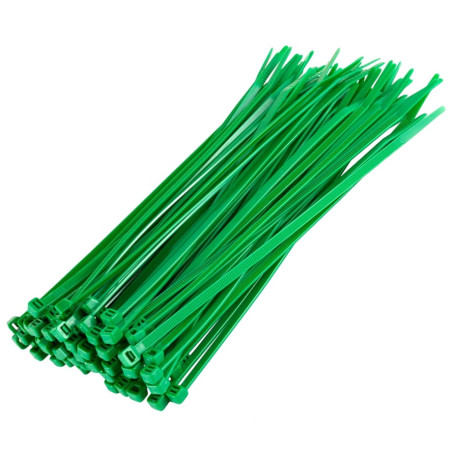 Collier de Serrage Rilsan 2.5 x 200 mm Vert - 100 Pièces