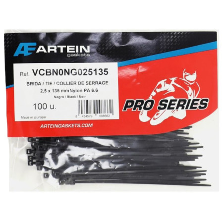 Collier de Serrage Rilsan Artein 2.5 x 135 mm Noir - 100 Pièces