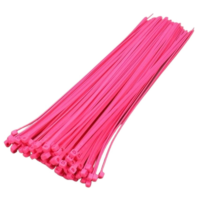 Collier de Serrage Rilsan 2.5 x 200 mm Rose Fluo - 100 Pièces