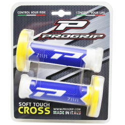 Poignées pour Guidon Moto Progrip 788 Blanc / Bleu / Jaune