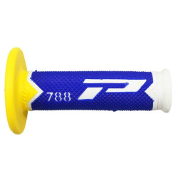 Poignées pour Guidon Moto Progrip 788 Blanc / Bleu / Jaune