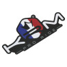 Autocollant KRM Pro Ride Bleu Blanc Rouge 80 x 40 mm
