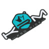 Autocollant KRM Pro Ride Turquoise 80 x 40 mm