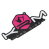 Autocollant KRM Pro Ride Rose 80 x 40 mm