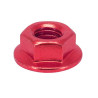 Écrou 6 Pans Épaulé M6 en Aluminium Anodisé Rouge (Sachet de 6 Pièces)