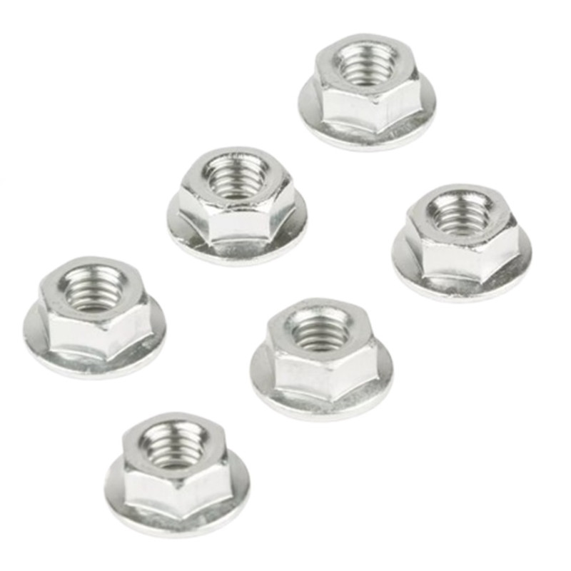 Écrou 6 Pans Épaulé M6 en Aluminium Anodisé Chrome (Sachet de 6 Pièces)