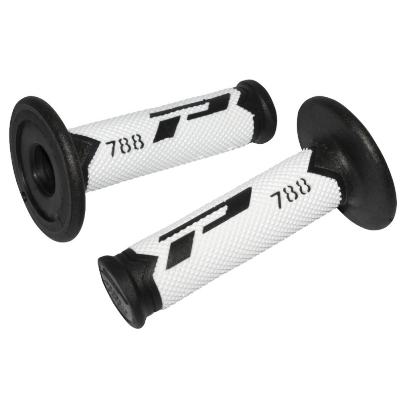 Poignées pour Guidon Moto Progrip 788 Noir / Blanc / Titane