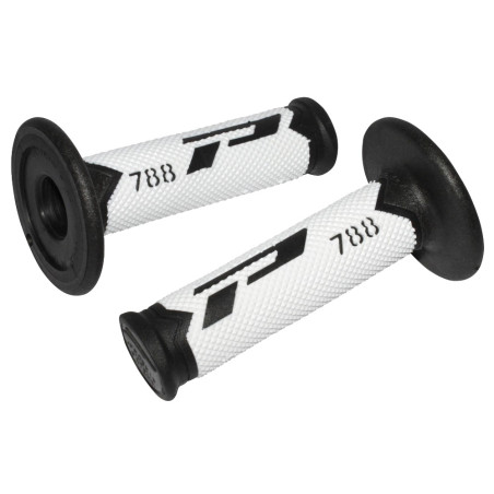 Poignées pour Guidon Moto Progrip 788 Noir / Blanc / Titane