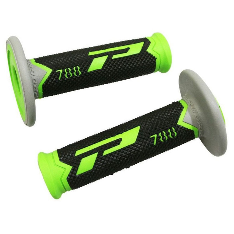 Poignées pour Guidon Moto Progrip 788 Vert / Noir / Gris