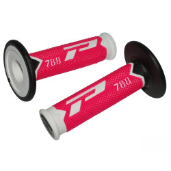 Poignées pour Guidon Moto Progrip 788 Blanc / Rose Fluo / Noir