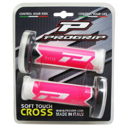 Poignées pour Guidon Moto Progrip 788 Blanc / Rose Fluo / Noir