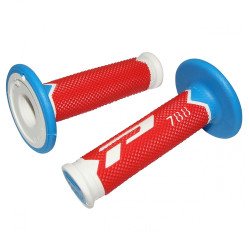 Poignées pour Guidon Moto Progrip 788 Blanc / Rouge / Bleu Clair