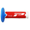 Poignées pour Guidon Moto Progrip 788 Blanc / Rouge / Bleu Clair