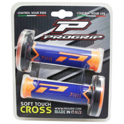 Poignées pour Guidon Moto Progrip 788 Orange Fluo / Bleu / Noir