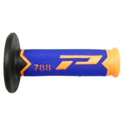 Poignées pour Guidon Moto Progrip 788 Orange Fluo / Bleu / Noir
