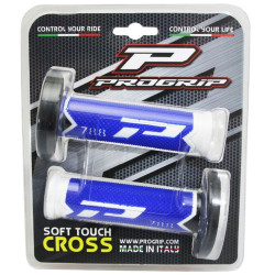Poignées pour Guidon Moto Progrip 788 Blanc / Bleu Fluo / Noir