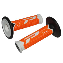Poignées pour Guidon Moto Progrip 788 Blanc / Orange Fluo / Noir