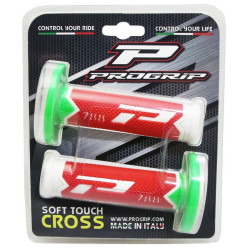 Poignées pour Guidon Moto Progrip 788 Blanc / Rouge / Vert Fluo